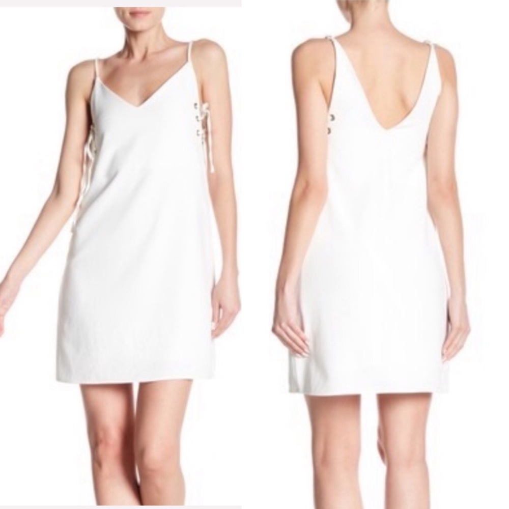 Bishop+Young Ana Lace-Up Sides White Shift Dress